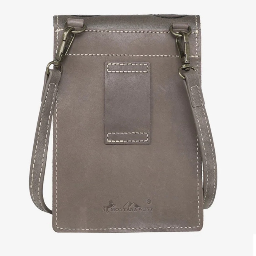 Montana West Tooled leather mini crossbody / belt bag - Picture 9 of 10